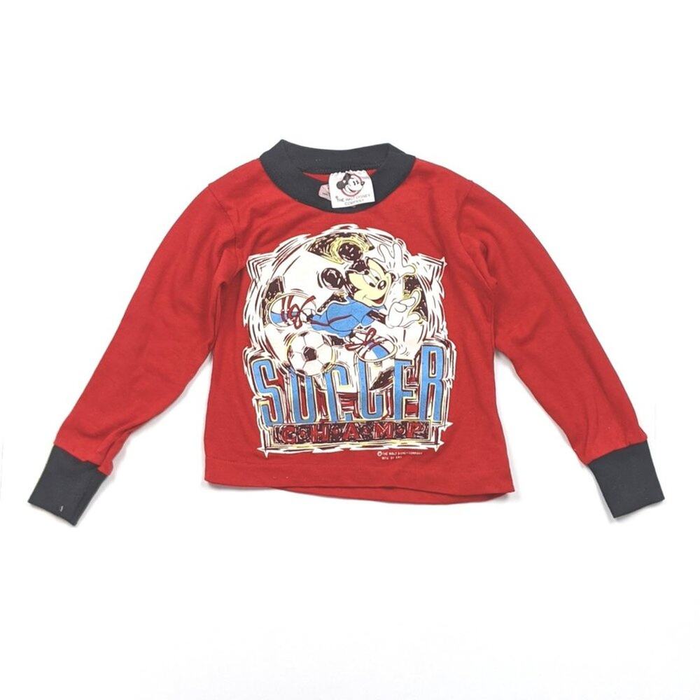 Vintage Walt Disney Company Shirt Boys Size 18-24m Mickey Mouse Soccer Graphic